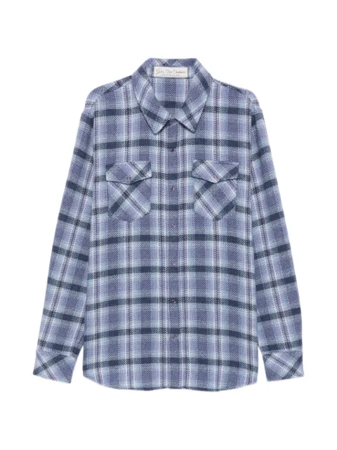 GOD'S TRUE LINEN plaid-check button-down shirt
