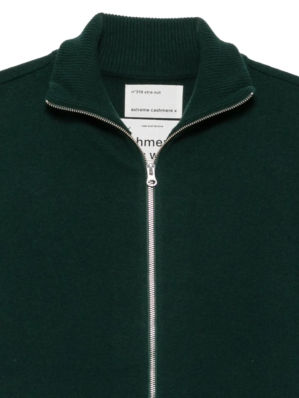 extreme cashmere Xtra Out zip-up cardigan Groen