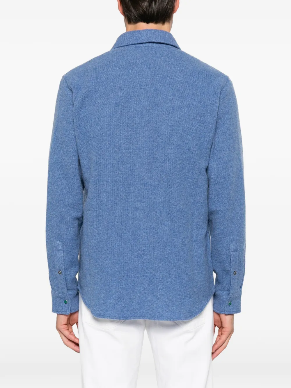 GOD'S TRUE LINEN button-down flap-pocket shirt Blauw