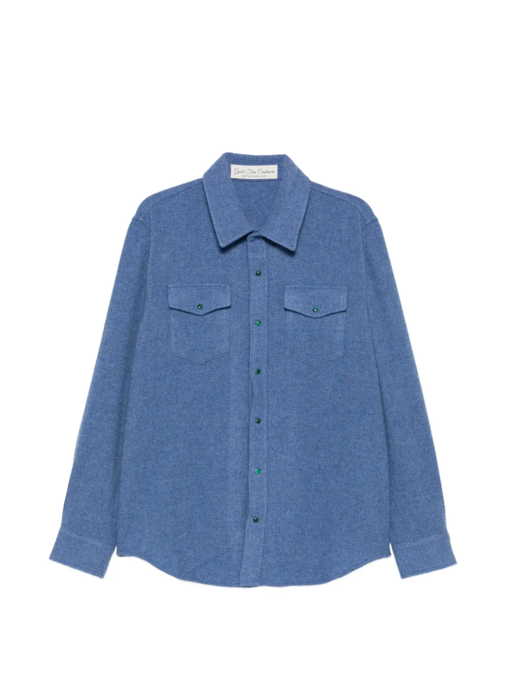 GOD'S TRUE LINEN button-down flap-pocket shirt Blauw