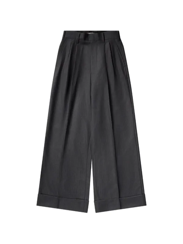 Junya Watanabe Pinstripe Pleated Trousers in Grey