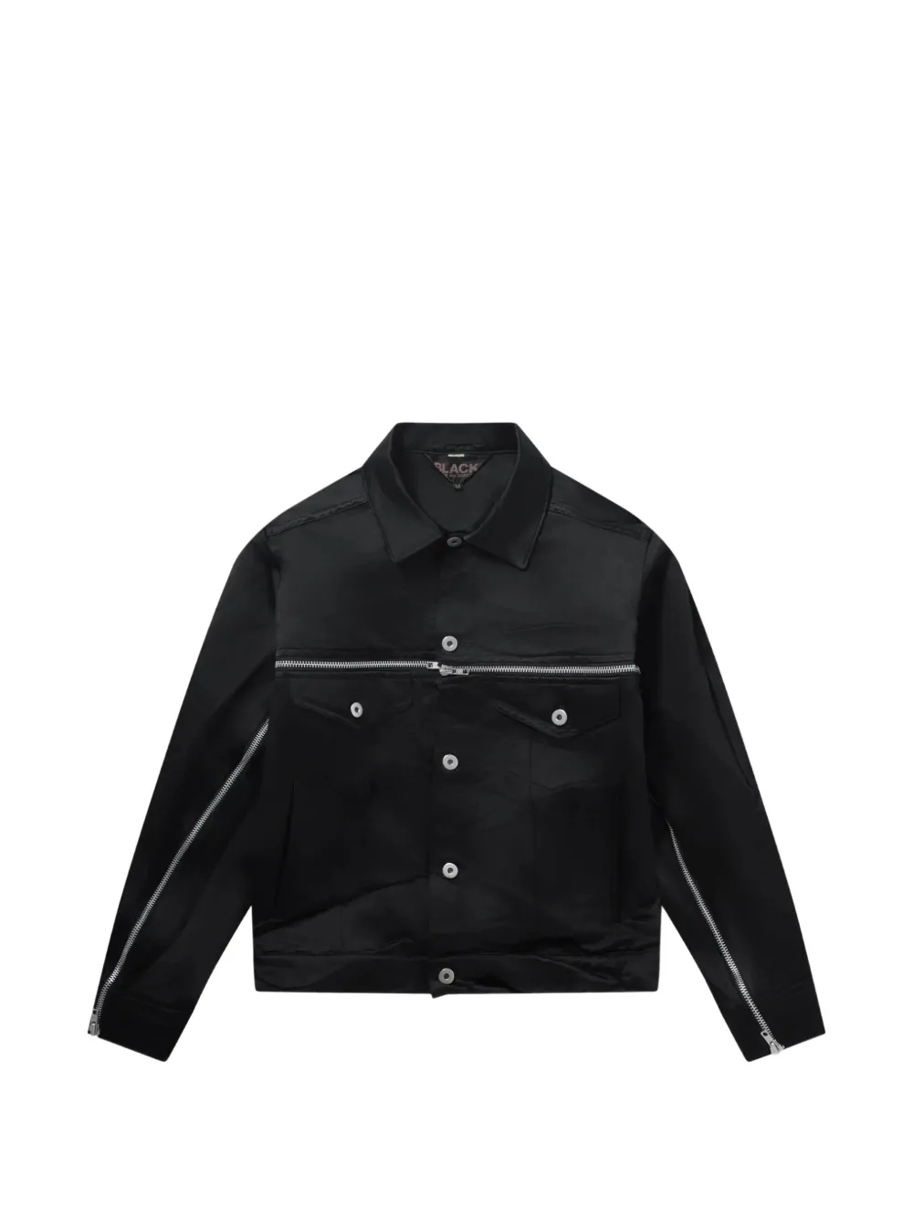Black Comme Des Garçons zip-detail button-up jacket - Nero