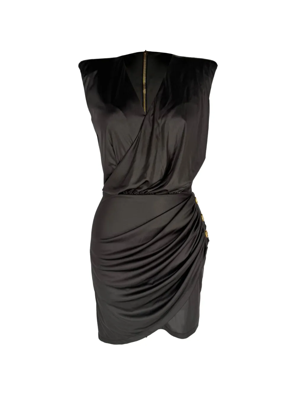 Balmain Pre-Owned 2020s drapiertes Minikleid - Schwarz