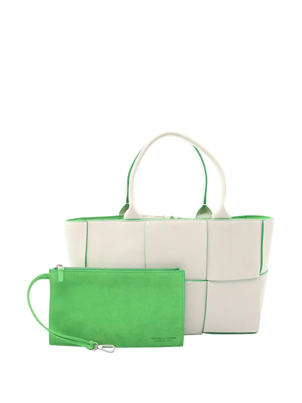 Bottega Veneta Pre-Owned 2012-2026 Small Lambskin Intrecciato Arco tote bag - Bianco