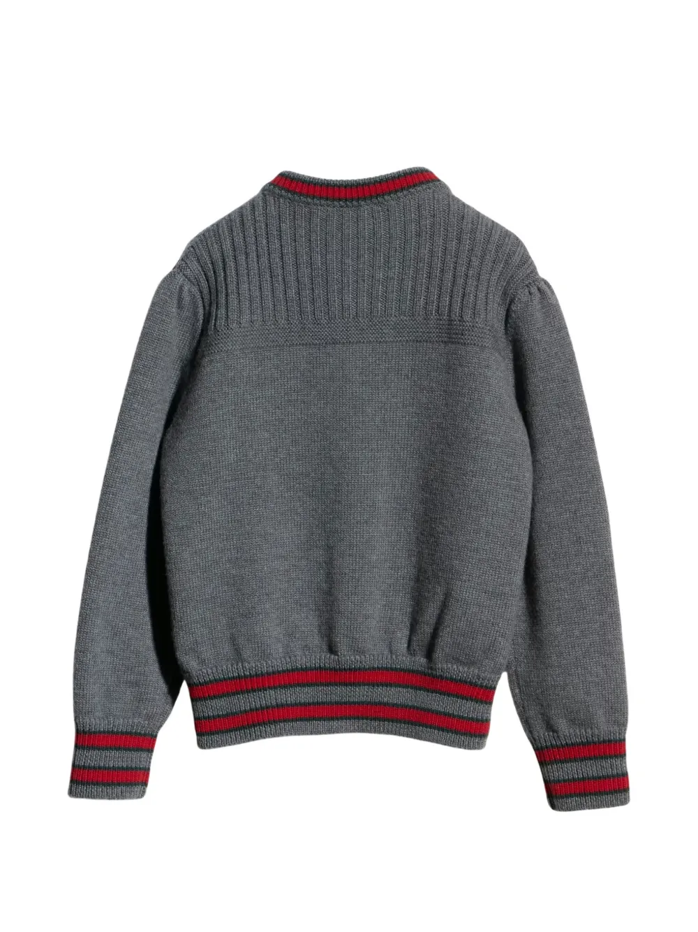 Gucci Kids Ribgebreid vest met streep Grijs