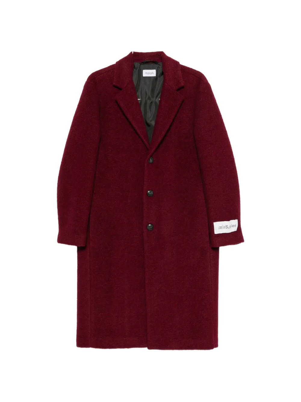 AMISH single-breasted logo-patch coat