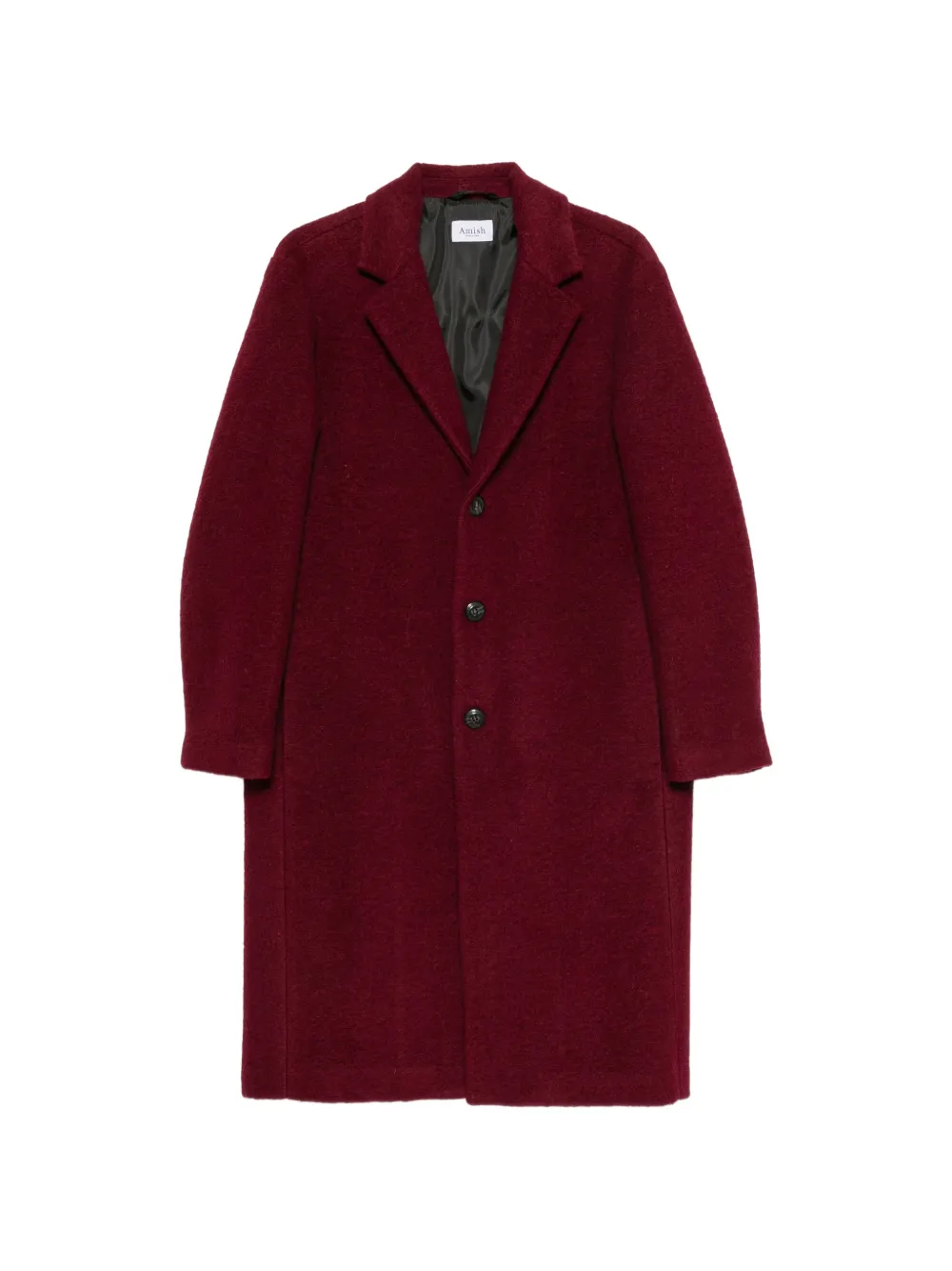 AMISH single-breasted logo-patch coat