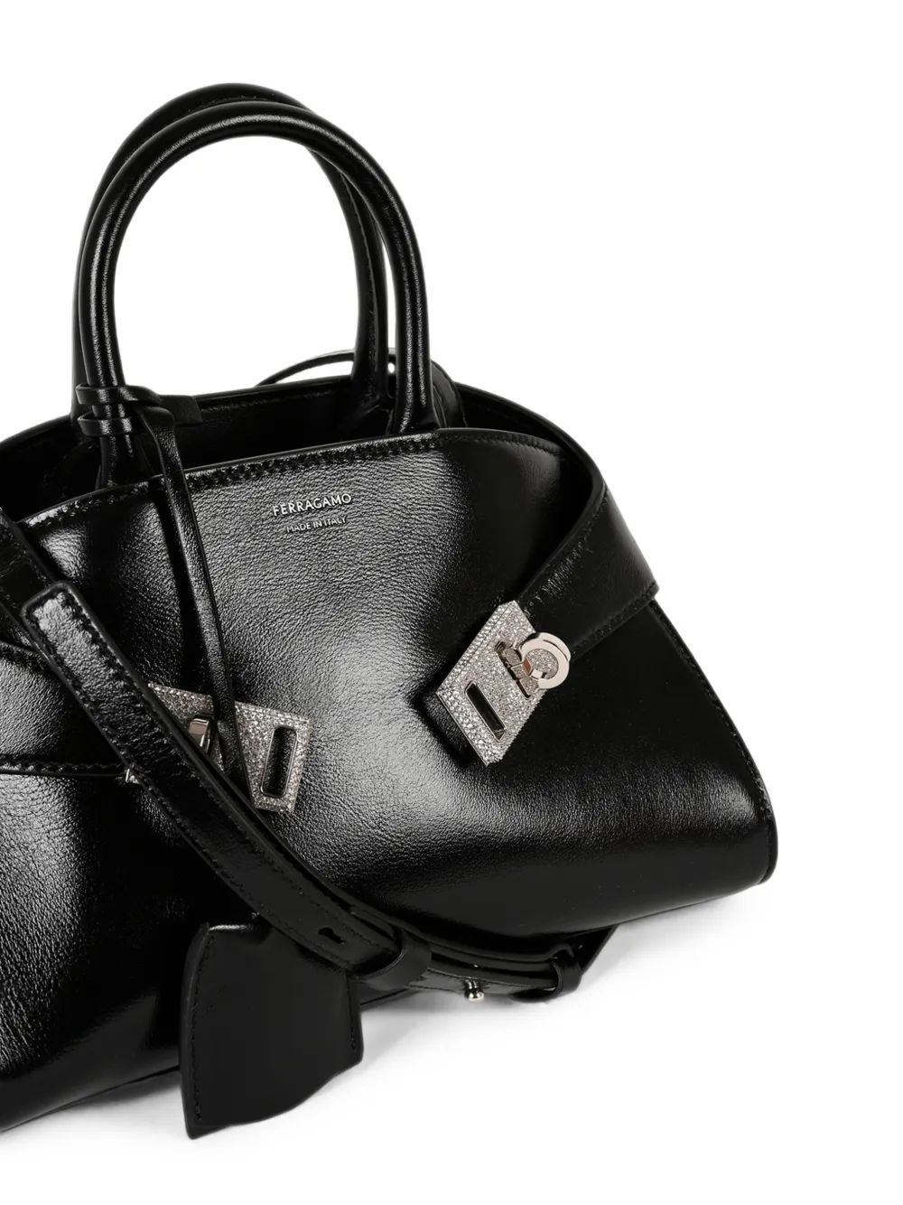 Ferragamo Hug leren shopper Zwart