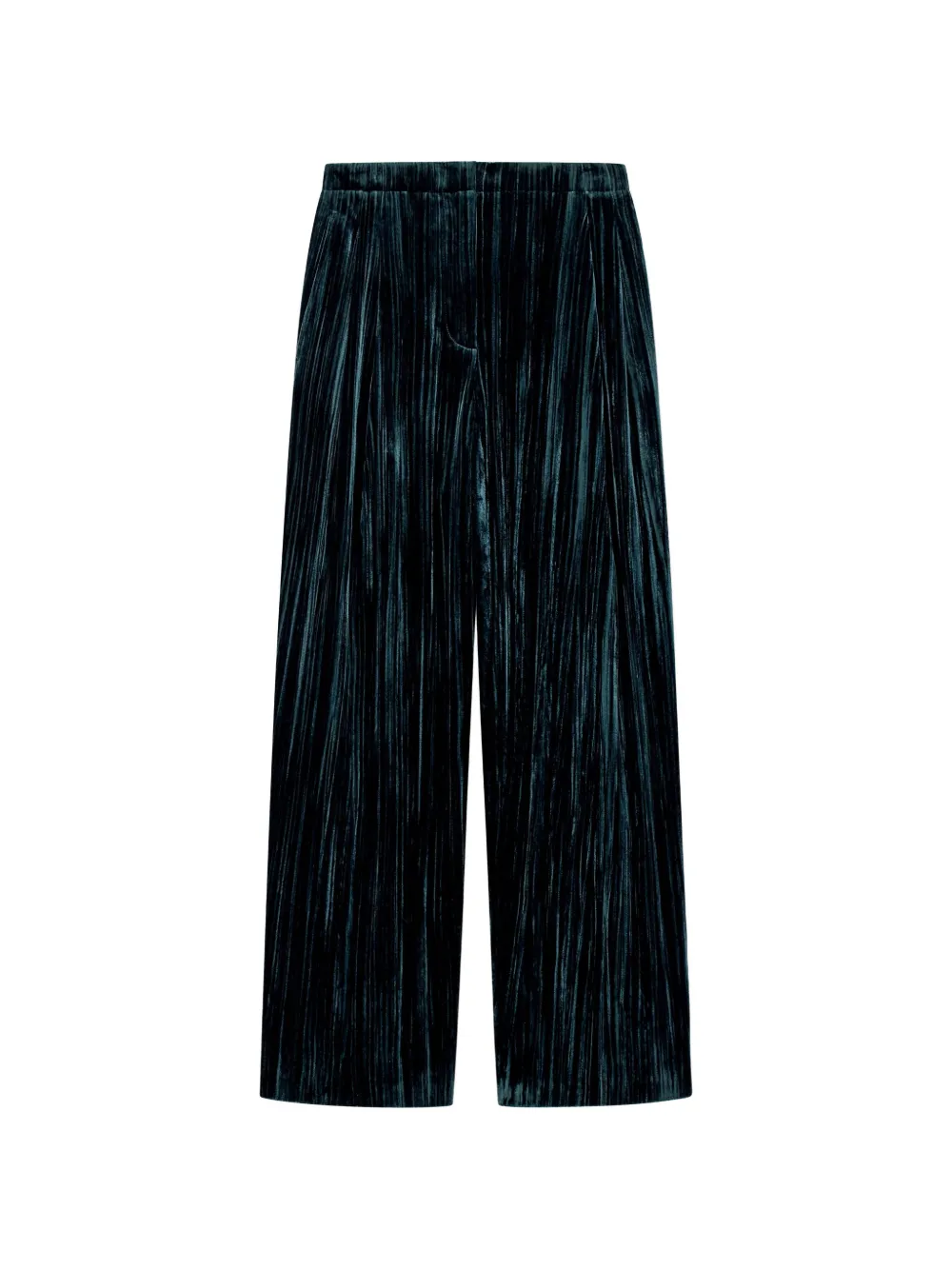 Emporio Armani Fluwelen broek met plissé-effect Groen