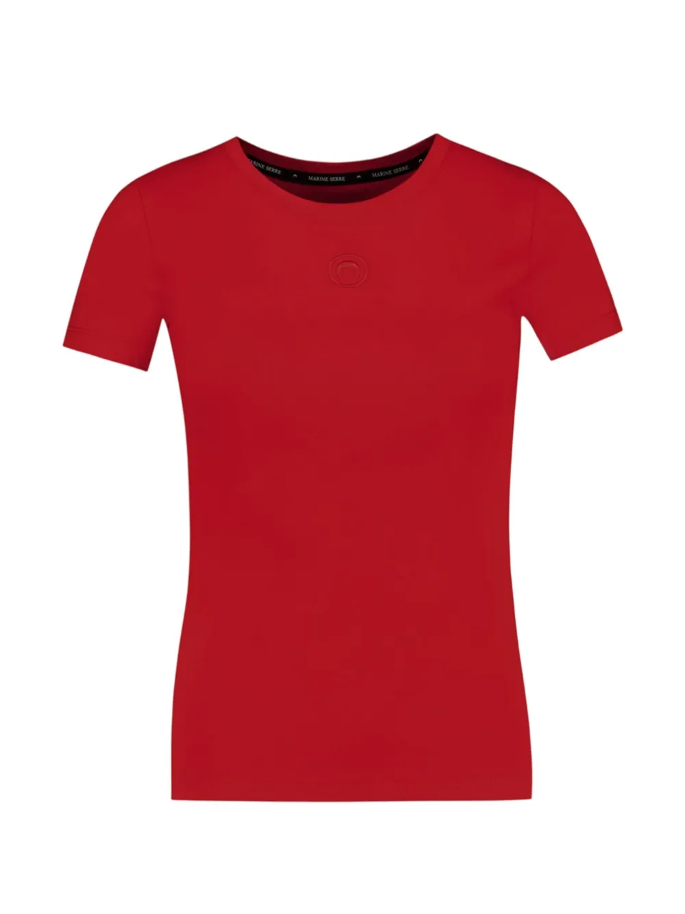 Marine Serre Moon logo ribbed baby-fit t-shirt Rood