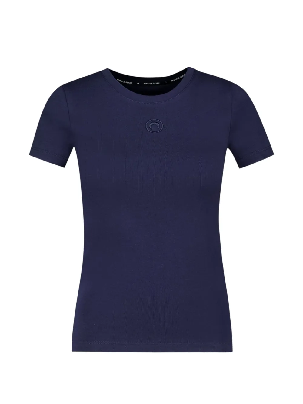Marine Serre Moon logo ribbed baby-fit T-shirt - Blau