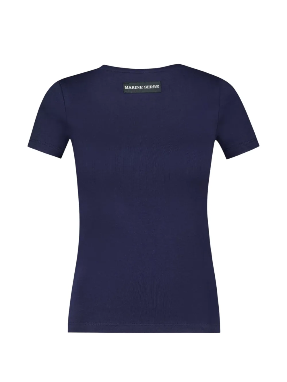 Marine Serre Moon logo ribbed baby-fit T-shirt Blauw