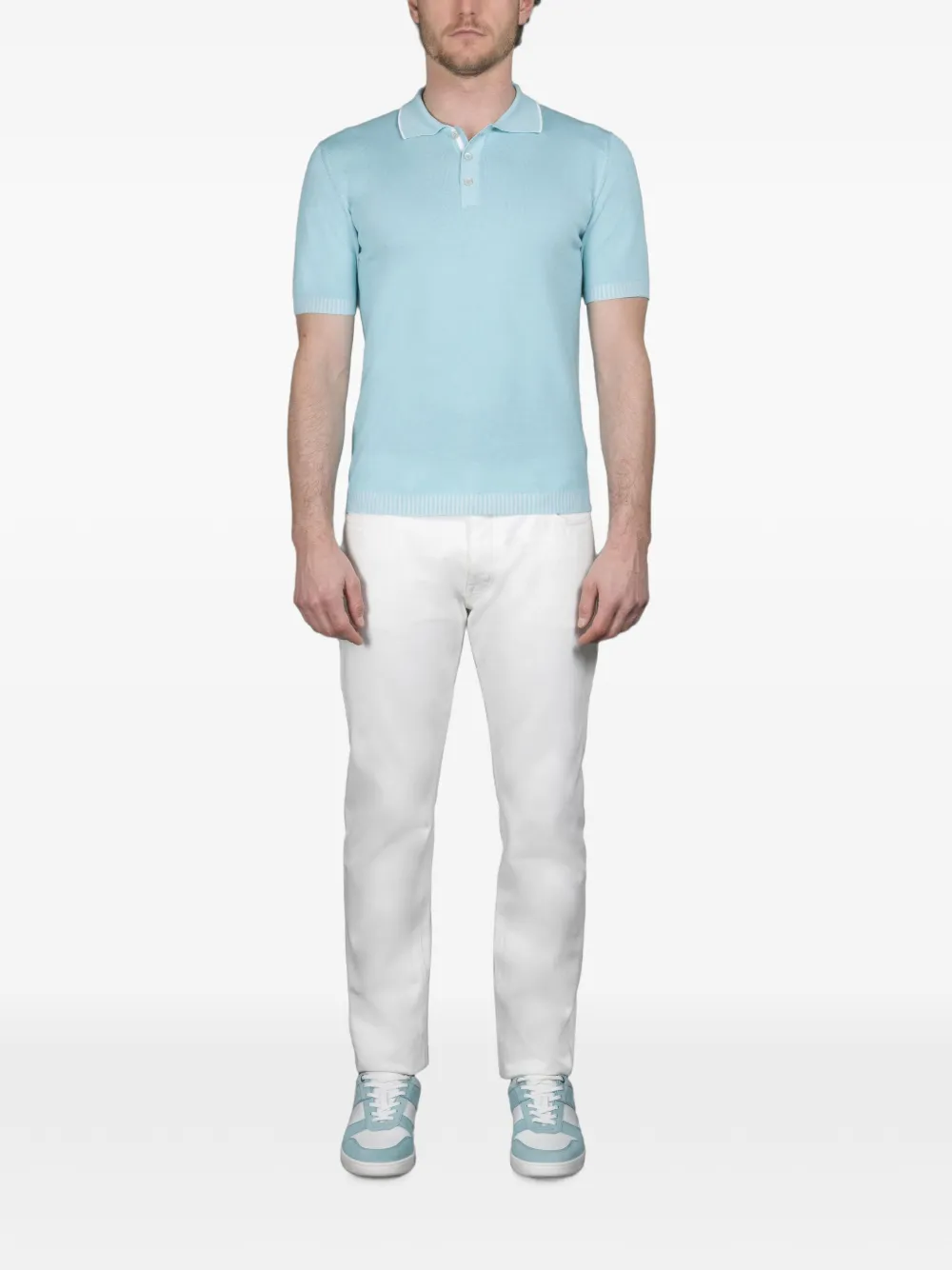 Moorer Poloshirt met korte mouwen Blauw