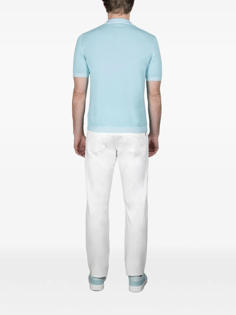 Moorer Poloshirt met korte mouwen Blauw