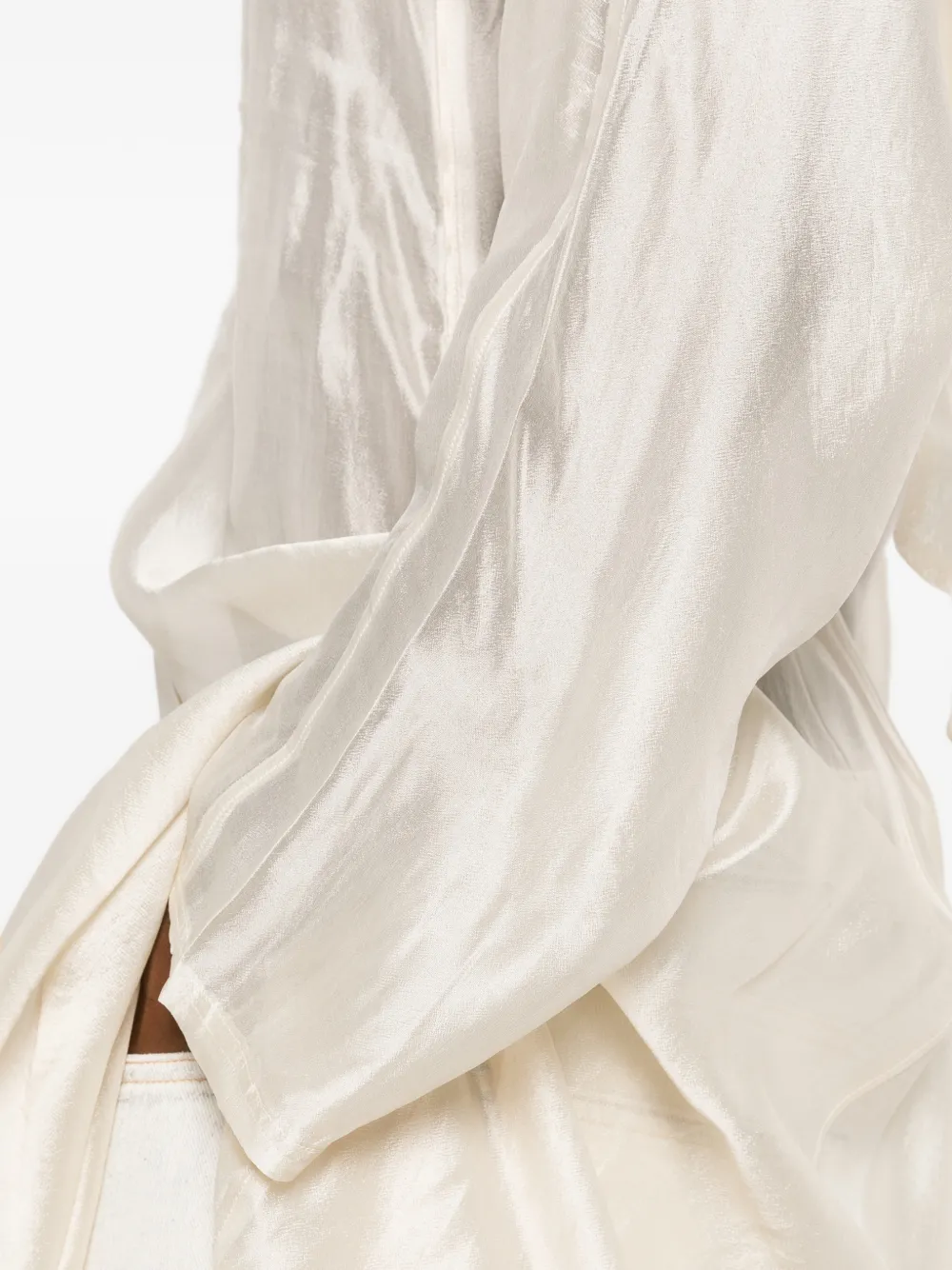 OUR LEGACY shimmering open-back maxi dress Beige