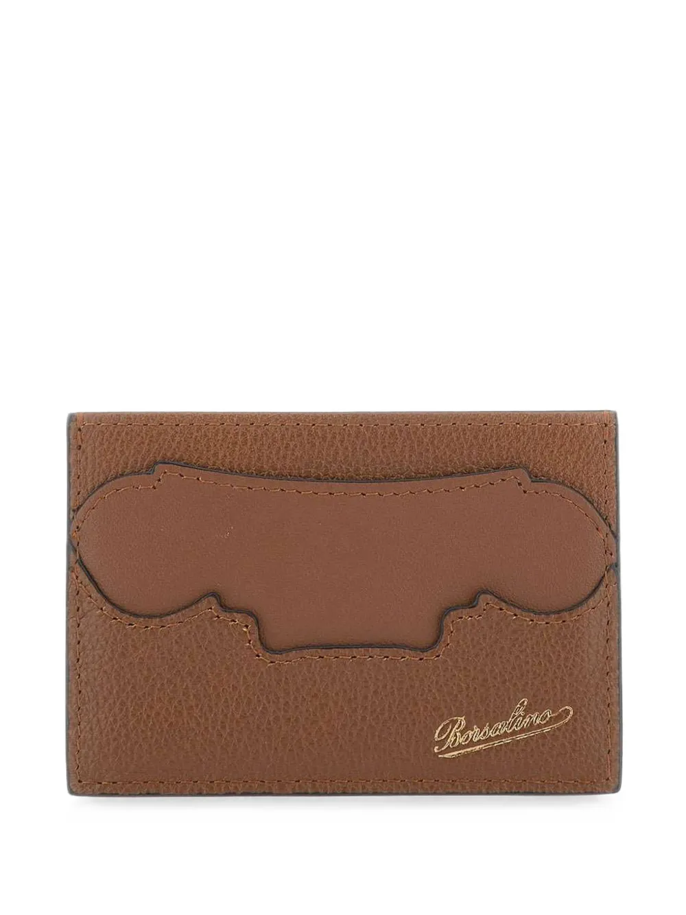 Borsalino logo-embossed card holder - Marrone