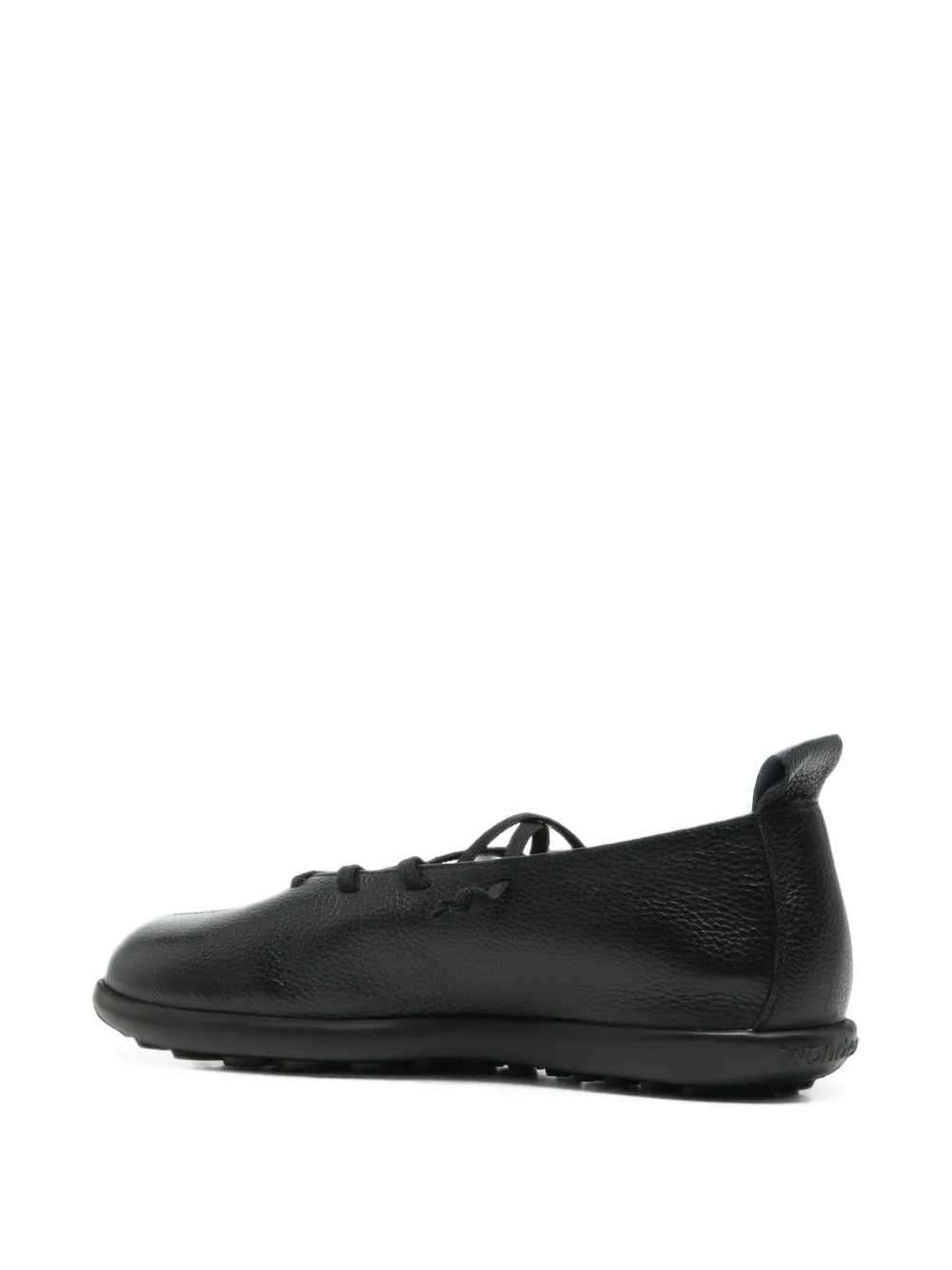 wonders lace-up leather ballet flats Zwart