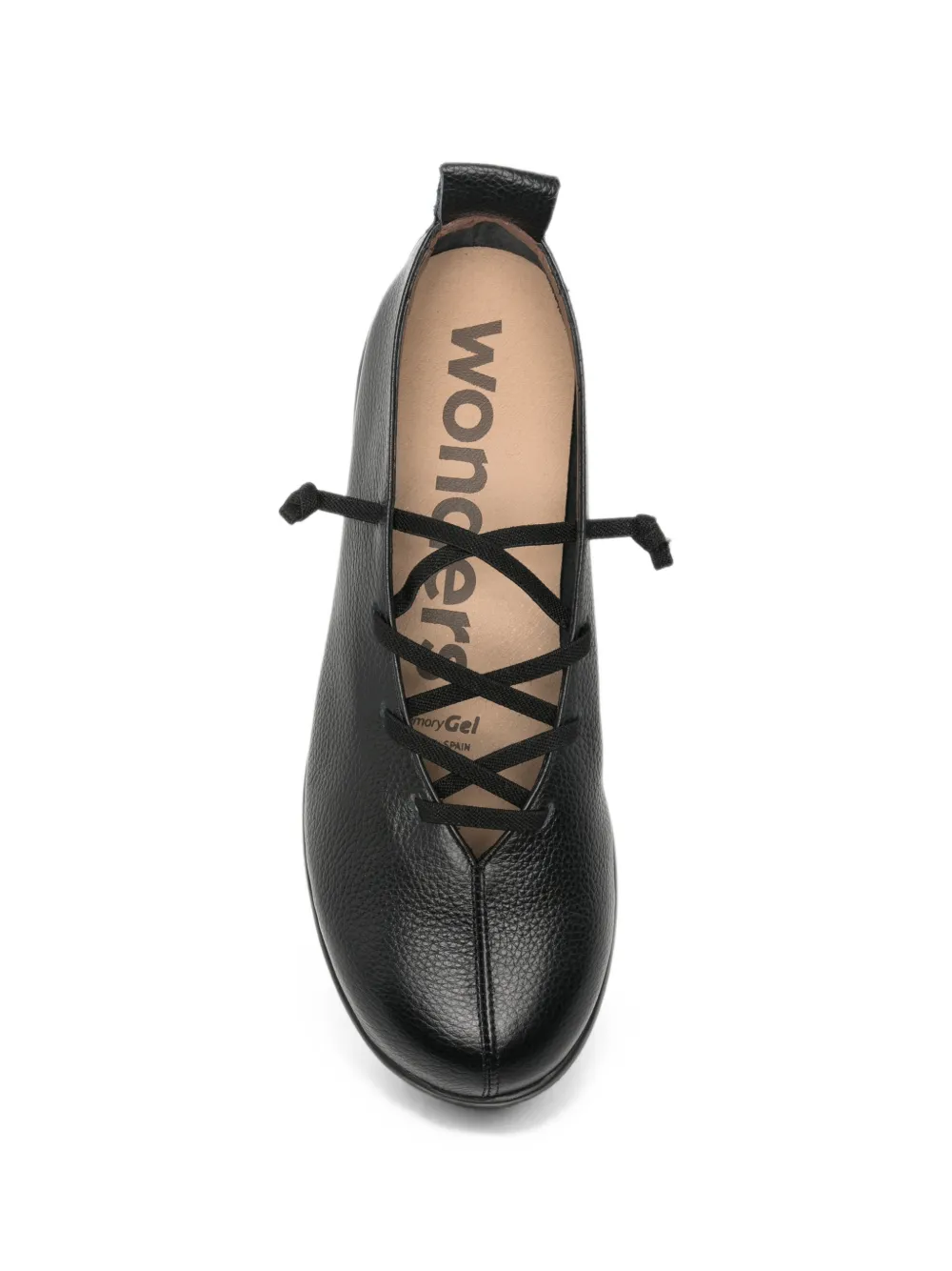 wonders lace-up leather ballet flats Zwart