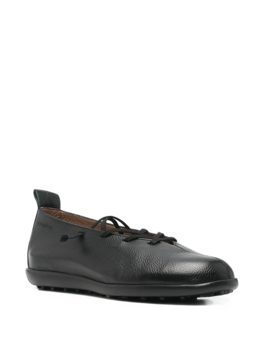 wonders lace-up leather ballet flats Zwart