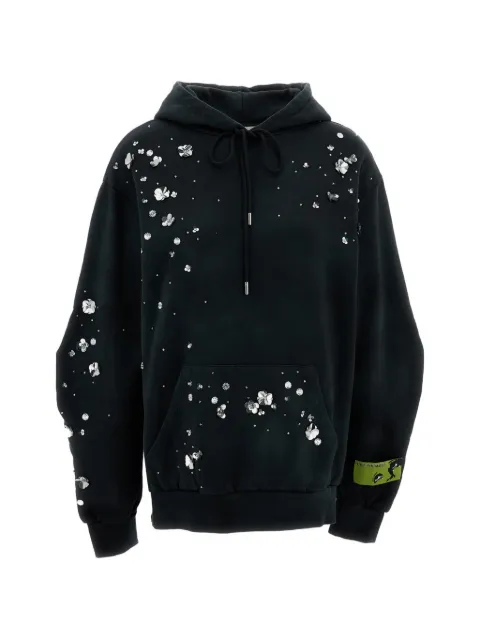DES PHEMMES sequin-embellished floral hoodie