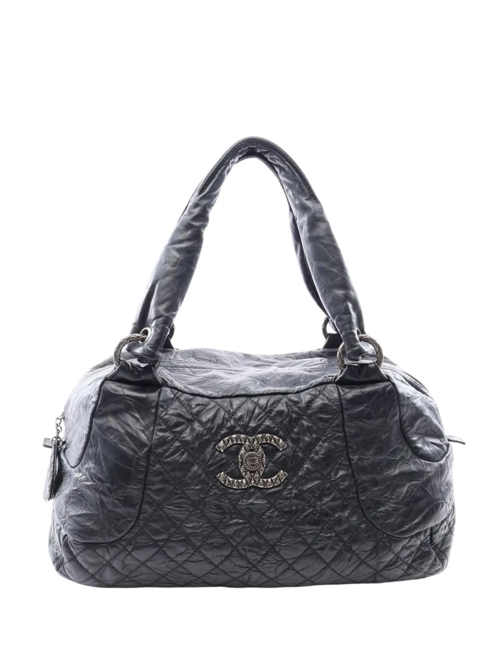 CHANEL Pre-Owned 2009-2010 CC Quilted Aged Calfskin Coco Rider Bowling Bag shoulder bag - Nero
