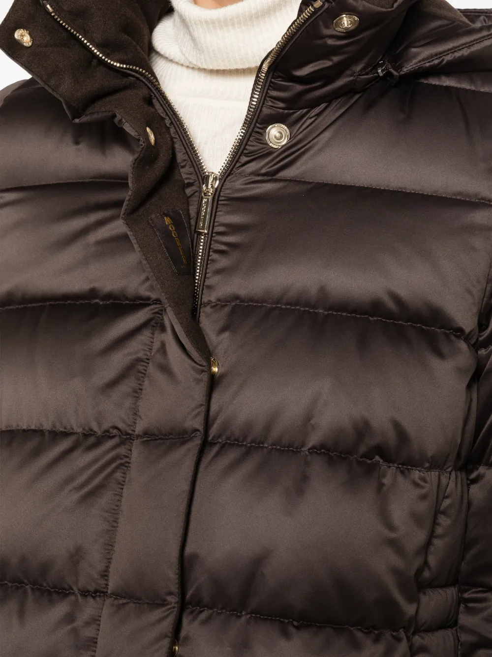 Moorer Delia hooded quilted jacket Bruin
