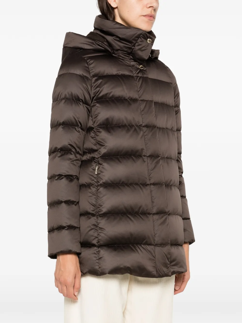 Moorer Delia hooded quilted jacket Bruin