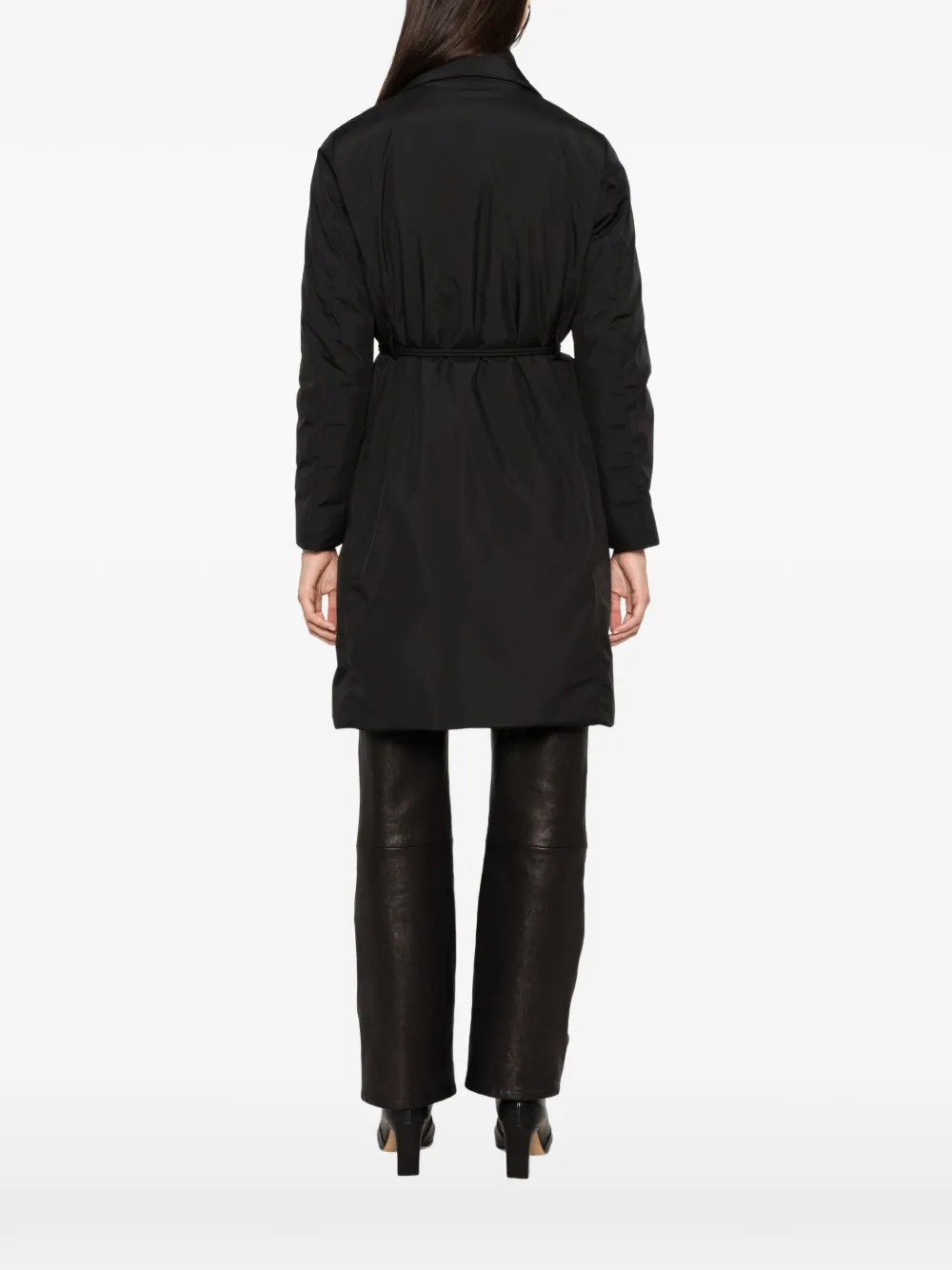 Moorer Verlaine belted coat Zwart