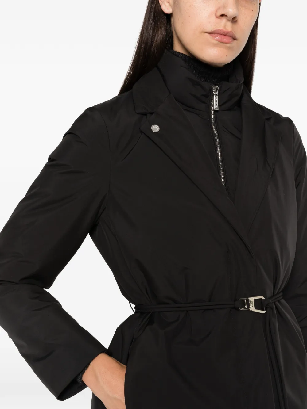 Moorer Verlaine belted coat Zwart