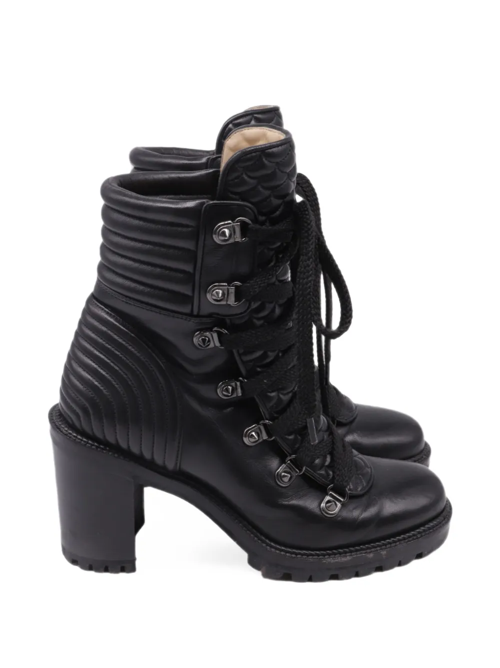 Christian Louboutin Pre-Owned Mad 70 Combat Boots mit Schnürung - Schwarz