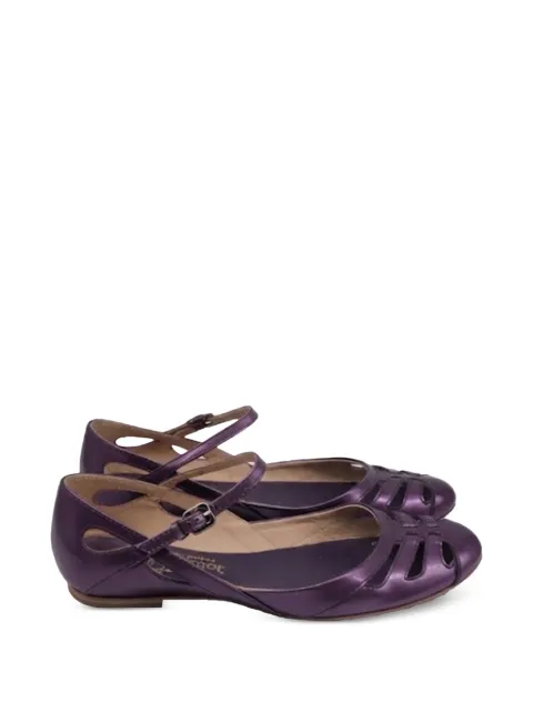 Tod's Vintage cutout ankle-strap ballet flats