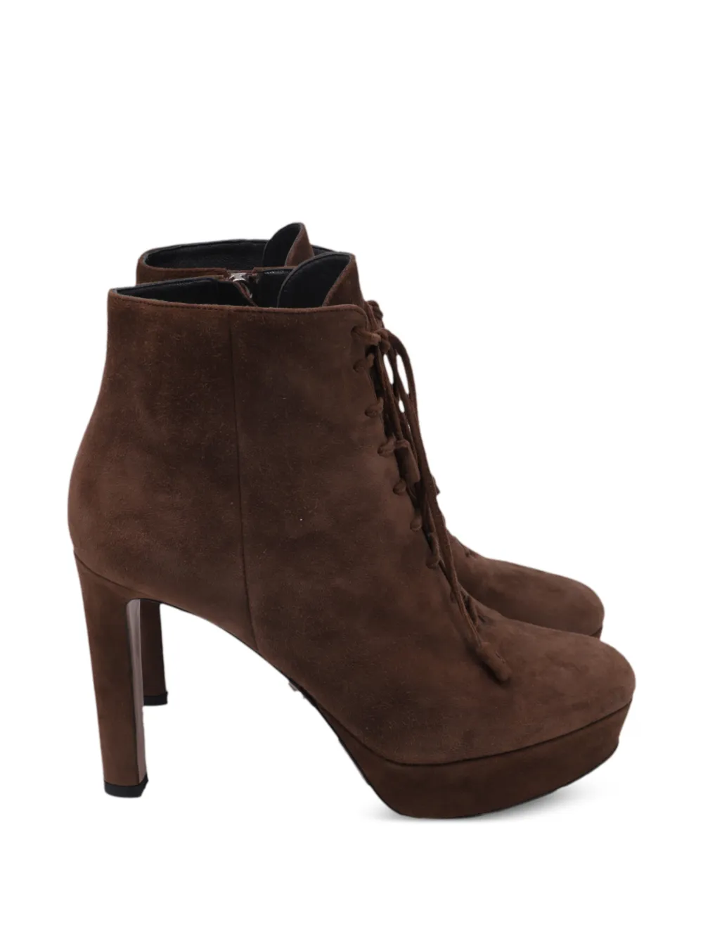 Prada Pre-Owned Schnürstiefel mit Plateausohle - Braun