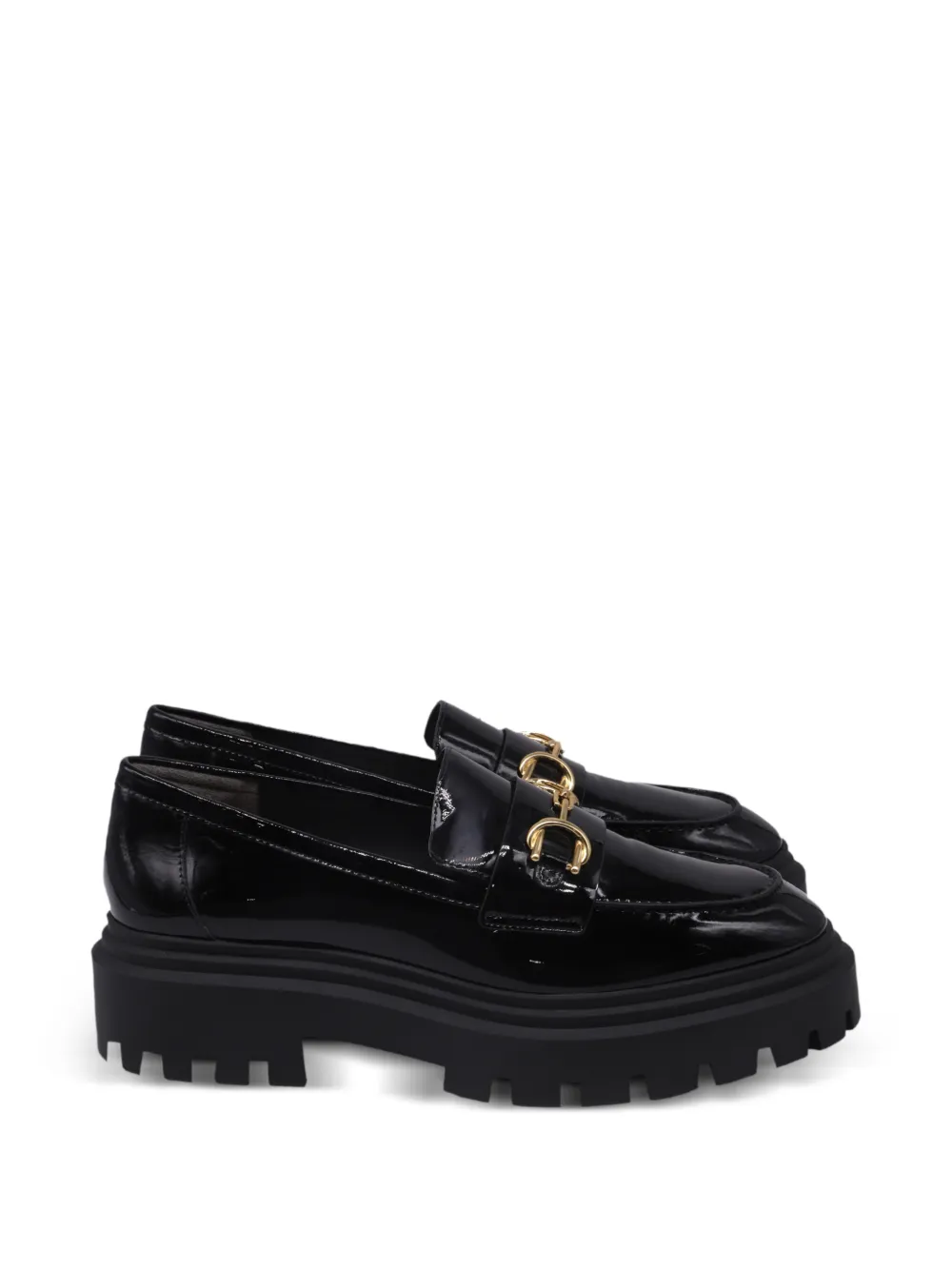 Stuart Weitzman Owen buckled lug loafers - Nero