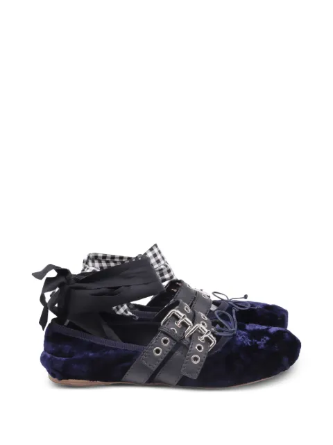 Miu Miu Pre-Owned double-buckled self-tie ballet flats