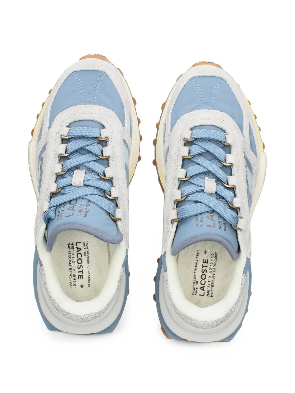 Lacoste Elite Active logo-print panelled sneakers Blauw
