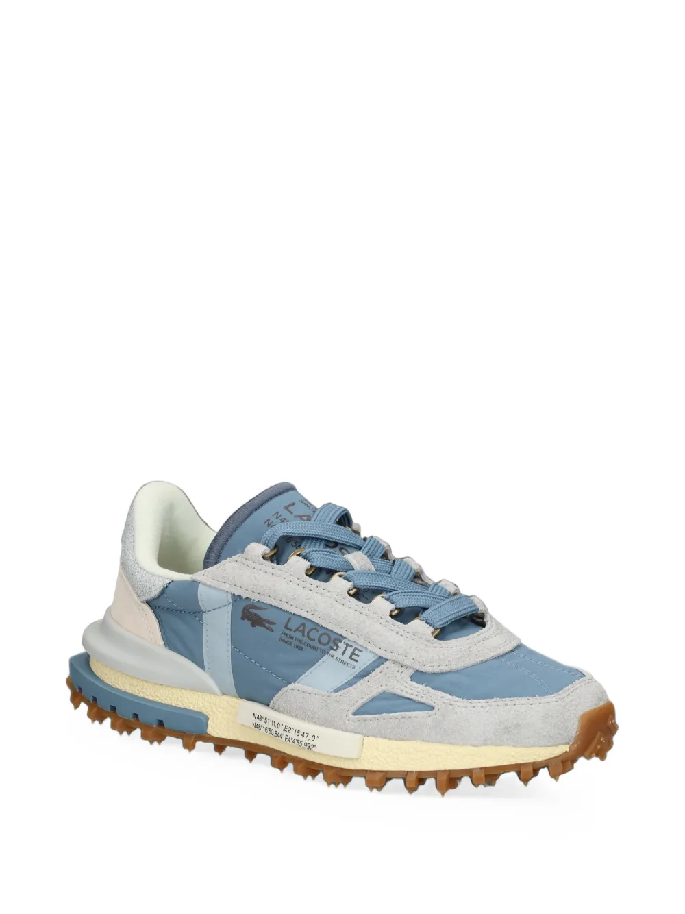 Lacoste Elite Active logo-print panelled sneakers Blauw