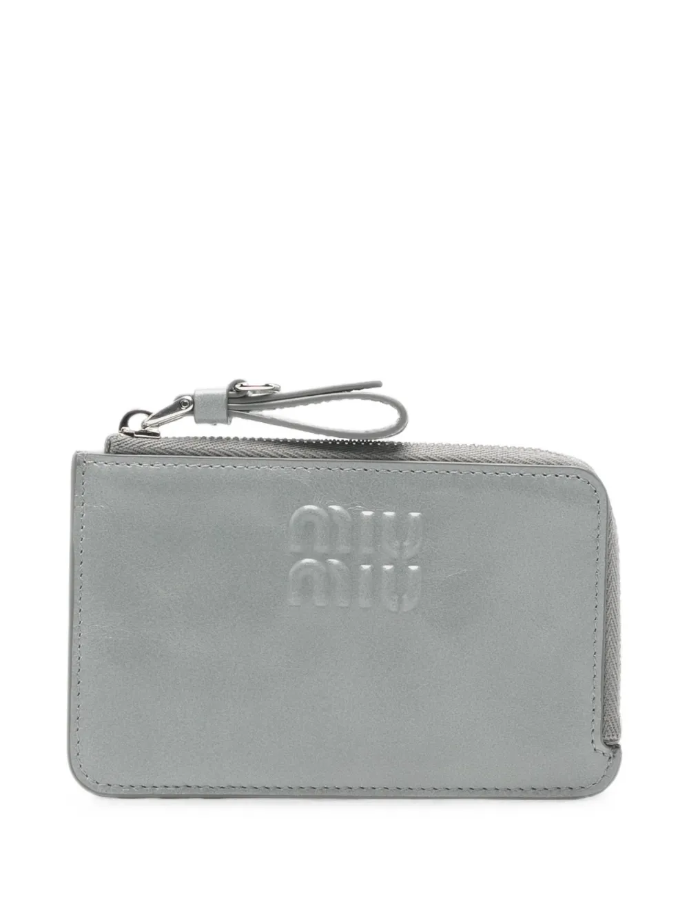 Miu Miu Kartenetui mit Logo-Prägung - Grau