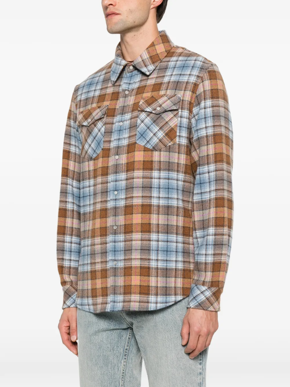 GOD'S TRUE LINEN Nomad tartan shirt Bruin