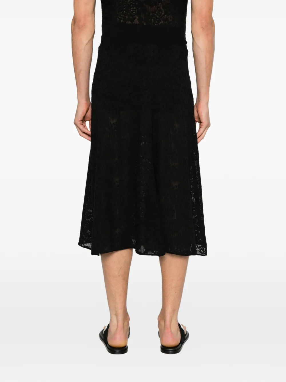 extreme cashmere Kelly kanten gebreide midi-rok Zwart