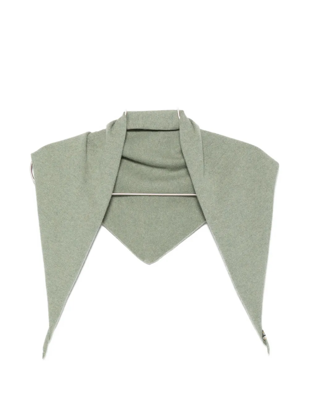 extreme cashmere knitted bandana scarf Groen