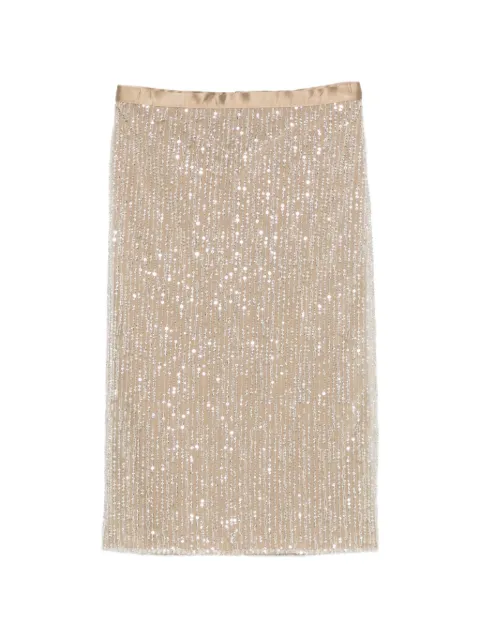 AMI Paris falda lápiz midi bordada con lentejuelas