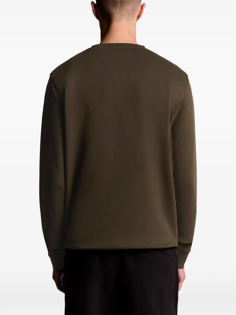 Lyle & Scott logo-patch crew-neck sweatshirt Groen