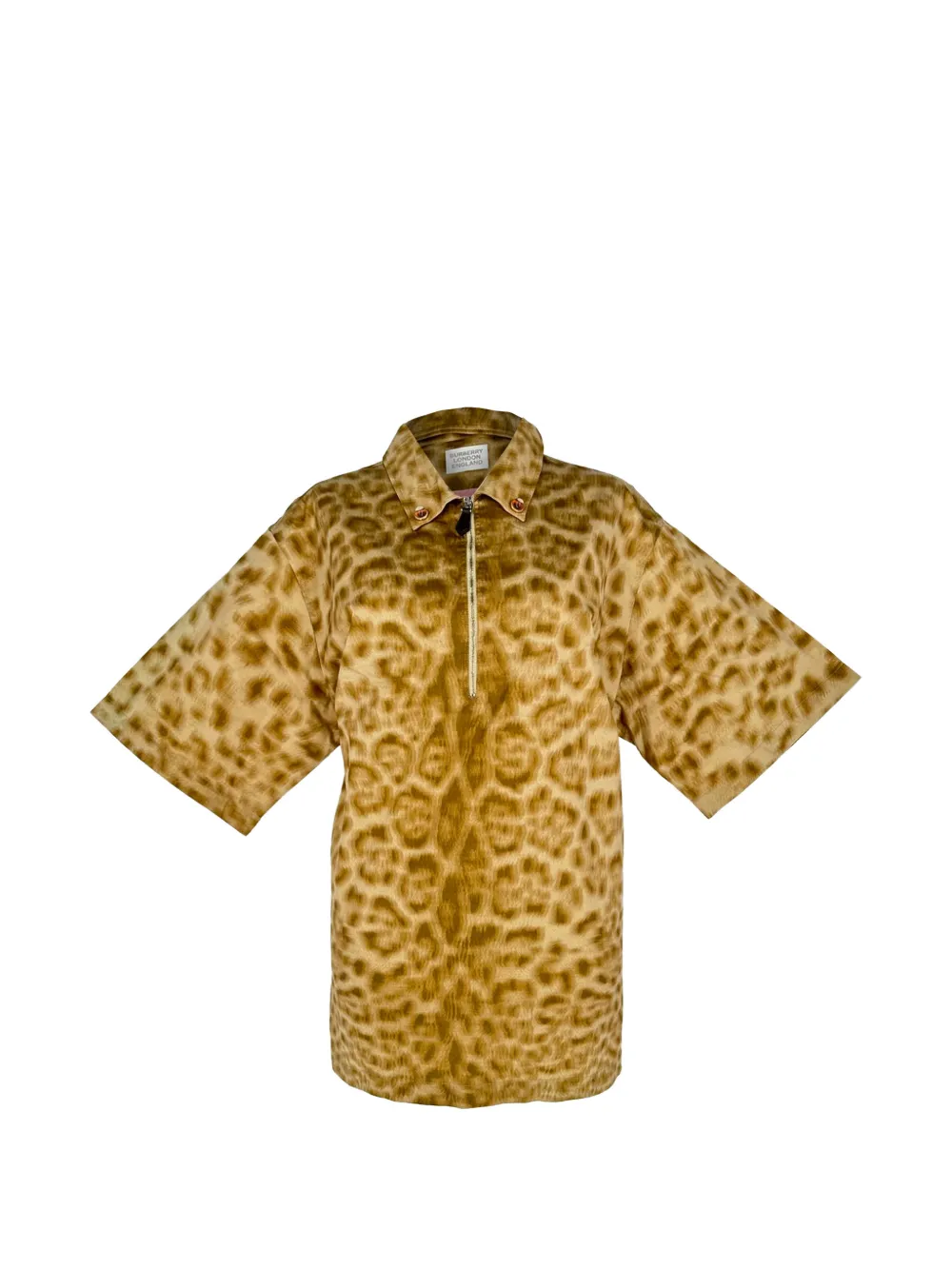 Burberry Pre-Owned Oversized-Poloshirt mit Animal-Print - Braun