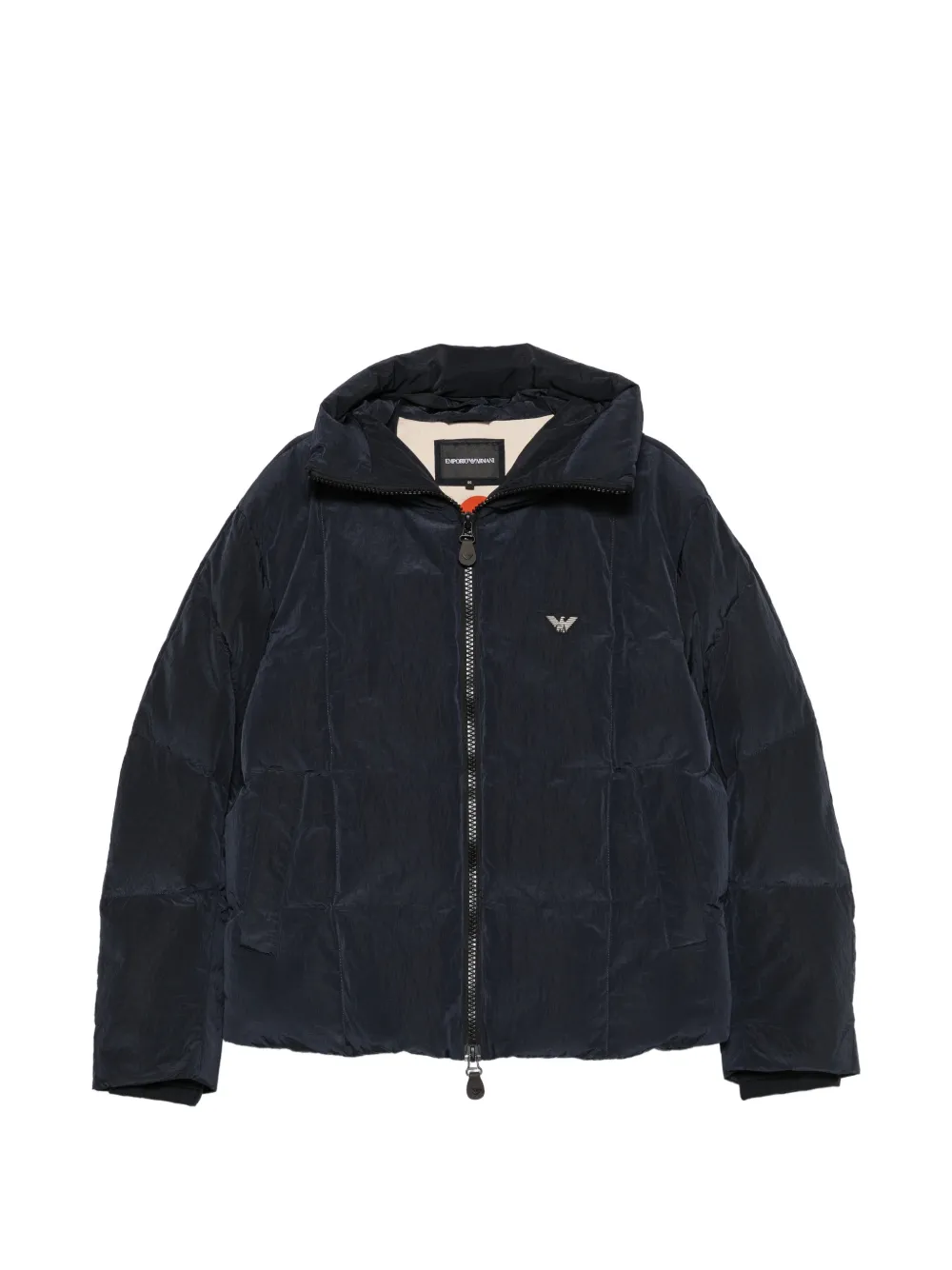Emporio Armani Kapuzenjacke mit Logo-Schild - Blau