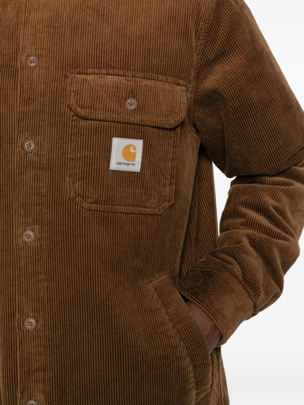 Carhartt WIP Whitsome ribfluwelen gewatteerd jack Bruin