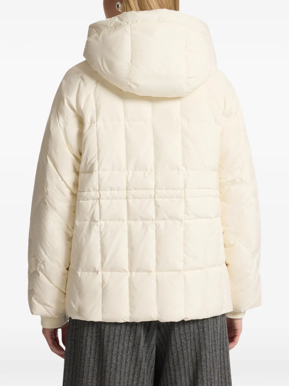 ELENA MIRÒ quilted hooded jacket Beige