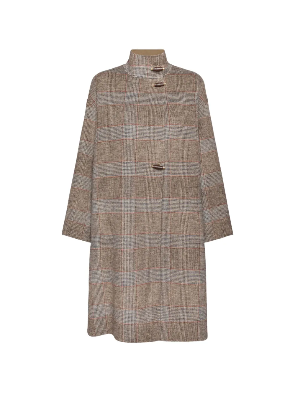 ELENA MIRÒ check toggle-fastening jacket