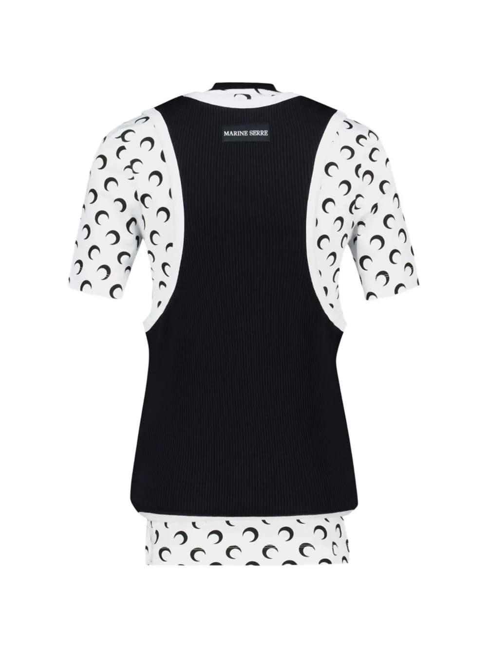 Marine Serre layered jersey short-sleeves t-shirt Zwart