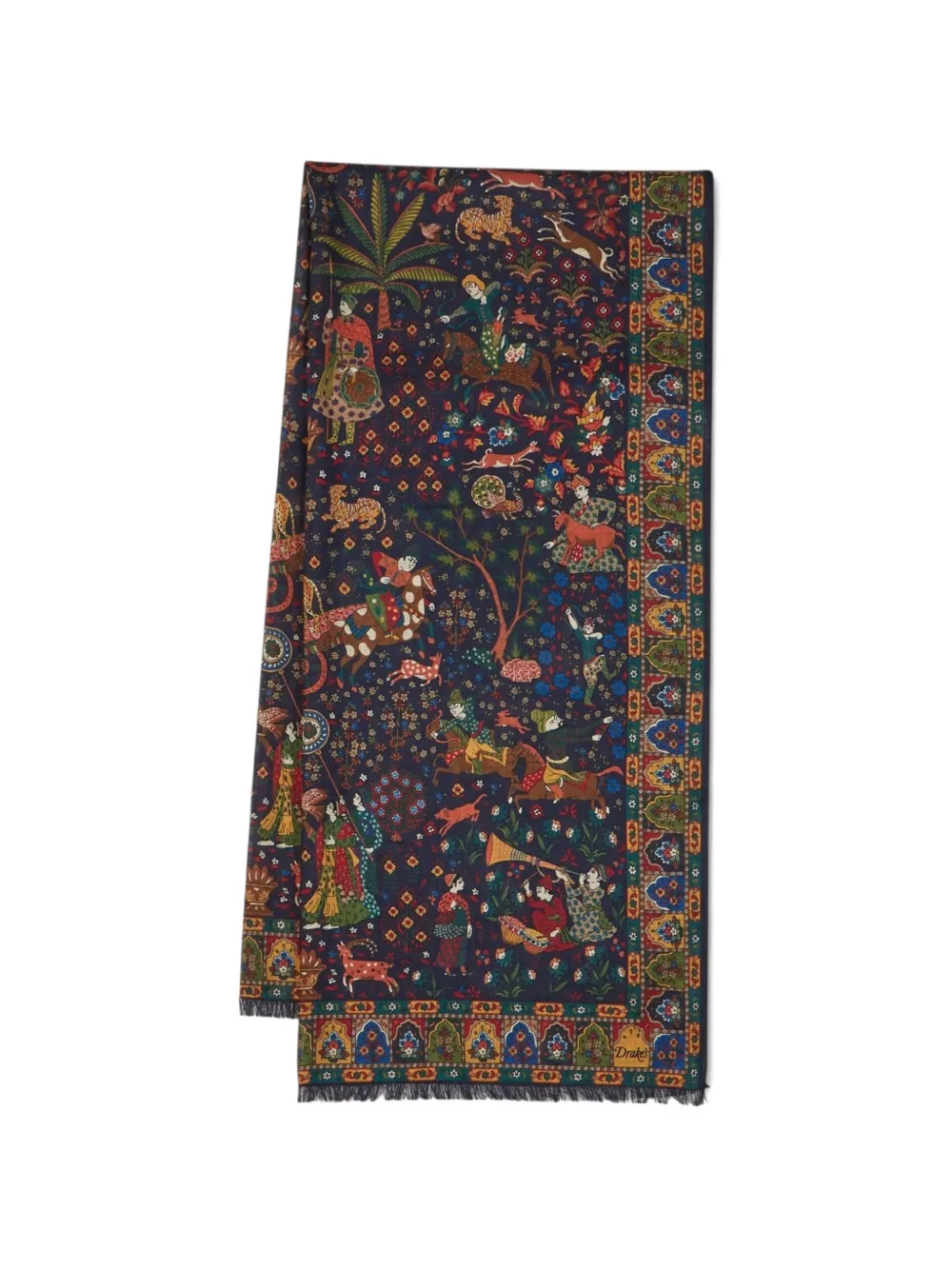 Drake's Mughal Garden print scarf