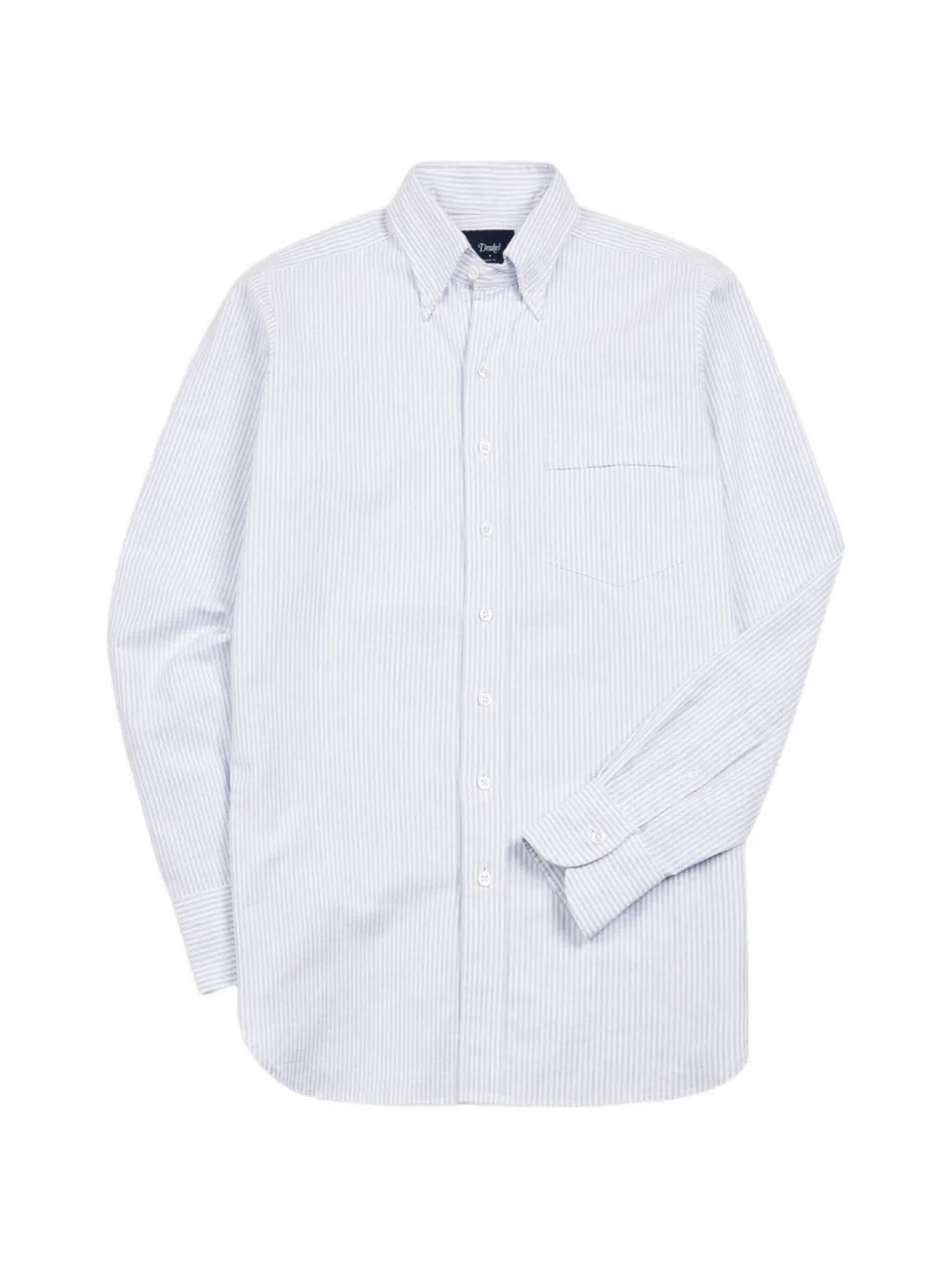 Drake's ticking stripe cotton-Oxford shirt